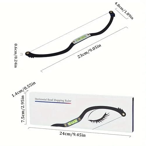 BOLUOYIN Permanent Makeup Eyebrow Line Marker Ruler for Eyebrow Mapping String Pre-Inked Microblading Tattoo PMU String Measuring Eyebrow (Black) thumbnail 2