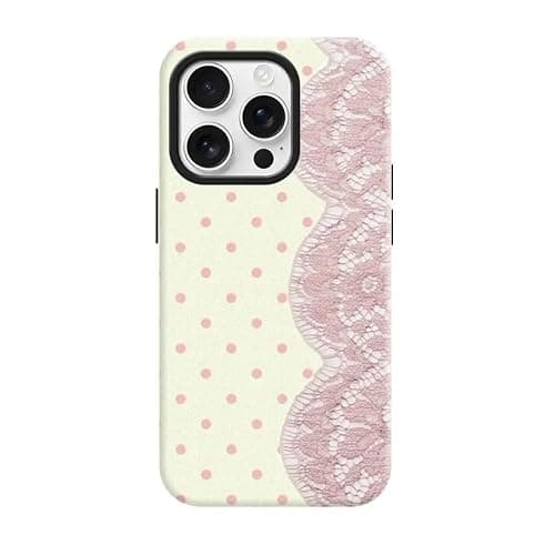 Polka Dots & Lace Splicing Shockproof Anti-Slip Scratch Resistant 2-in-1 Korean Glossy Printed Hard PC Case for iPhone 11-17 PRO MAX (A,iPhone 13/14) thumbnail 3