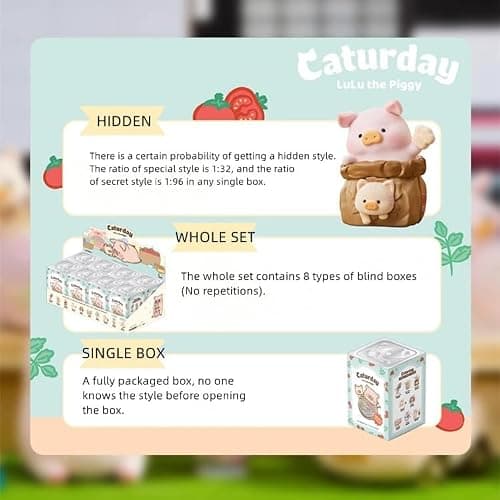 maidimiao Lulu The Piggy Cat ur Day Caturday Series 1PC Cute Pig Blind Box Figures Collectible Toys Birthday Gift thumbnail 6