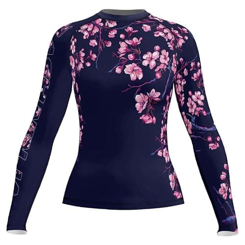 RASHNINJA Women's Samurai Rash Guard Long Sleeve Base Layer Compression Shirt - Tight Fit for BJJ MMA Jiu Jitsu Grappling - Image 1