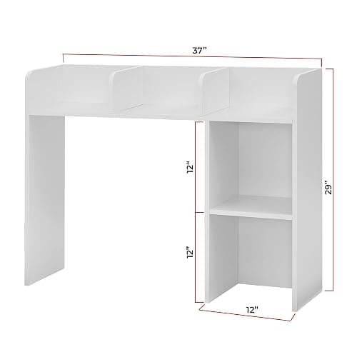 Classic Dorm Desk Bookshelf - White thumbnail 2