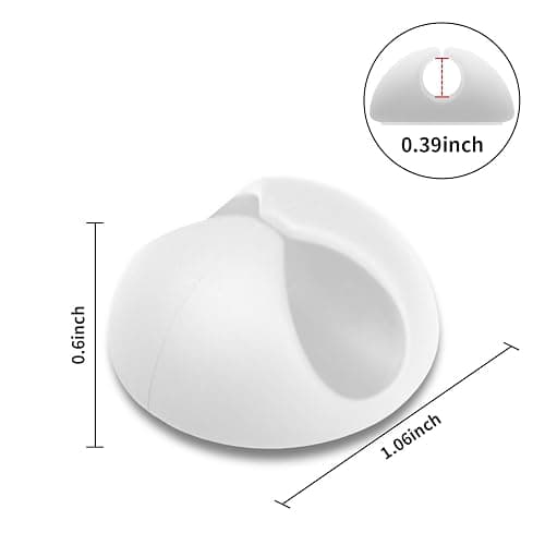 Flezoo Cord Holder Cable Clips, 12PCS White Adhesive Cord Organizer Charger Holder Wire Management Keeper for Nightstand, Desk, Office or Mouse - White thumbnail 2