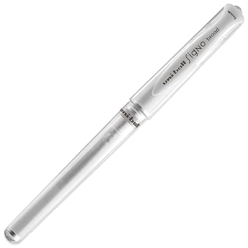 Uni-Ball UM 153 Signo Broad Point Gel Pen - White - Pack of 3 thumbnail 2