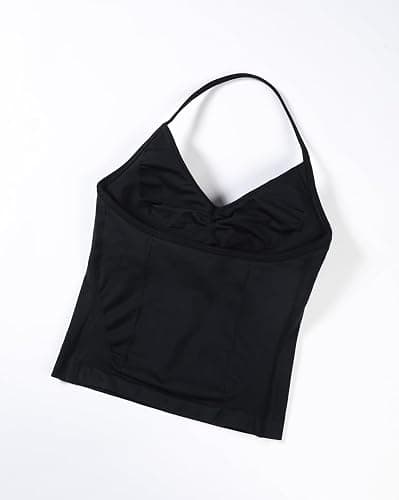 AUROLA Influence Longline Strappy Workout Halter Tops for Women,Removable Cups Padded Bras Impact Gym Yoga Sleeveless Top thumbnail 5