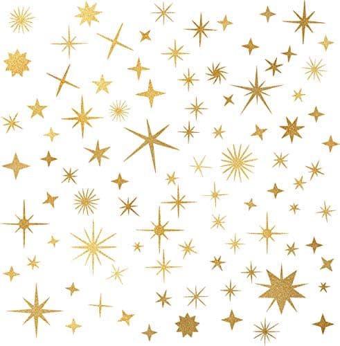 Sparkle Decals Star Wall Decals Nursery Wall Decal Kids Room Decor Stars Walls Art Murals Baby Room Star Stickers Peel and Stick Removable Decal Celestial Decoration(Vintage Gold) - Image 1