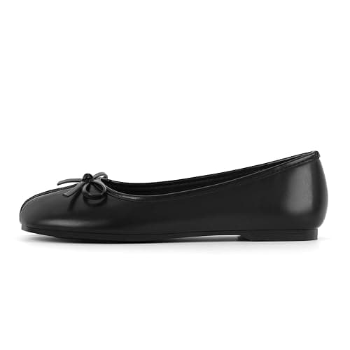 VERISSON Women's Tabi Shoes Flats Split Toe Janpanese Ballet Flats Cute Black Bowknot Ballerina Shoes thumbnail 4