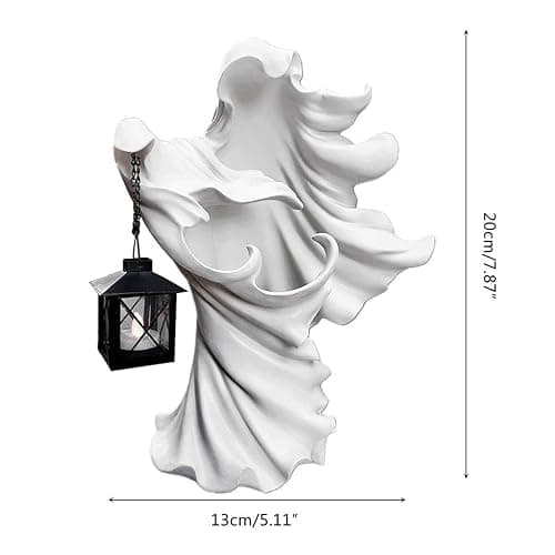 7.87" Ghost Lantern Cracker Ghost Statue Garden Yard Home Party Halloween Decoration (Ghost) thumbnail 2