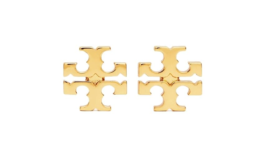 Tory Burch Women's Small Logo Stud Earrings (Tory Gold) - Image 1