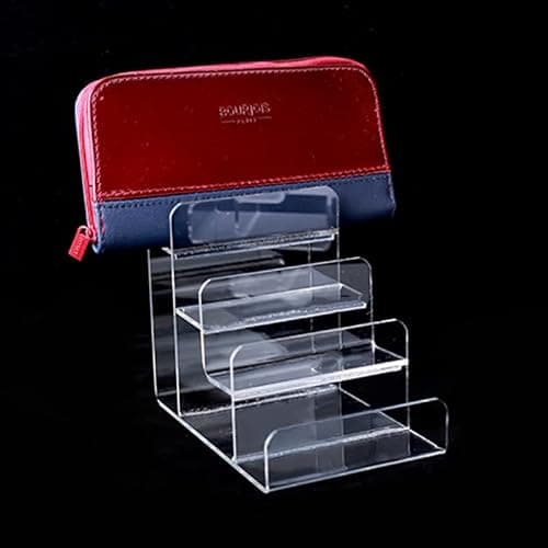WEIHAOSKY Acrylic Wallet Display Stand Purse Handbag Organizer, Clear Jewelry Riser Display Stand Purse Display Rack, Acrylic Display Shelf for Cosmetic Perfume Jewelry Sunglasses Handbag (4 Tier) thumbnail 8