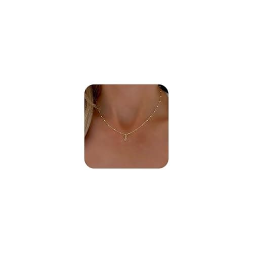 De Amo Sara Initial Necklaces for Women, Dainty A-Z Pendant Letter Charm Necklace Personalized Name Necklaces Trendy Jewelry Stocking Stuffers Christmas Gifts for Her - Image 1