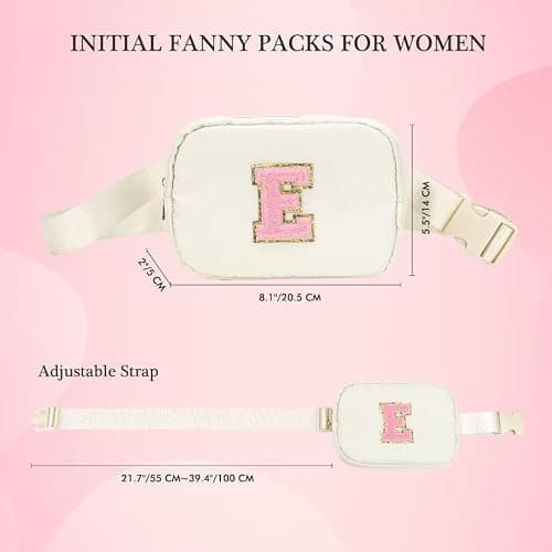YOOLIFE 4 5 6 7 8 9 10 11 12 Year Old Girls Birthday Gifts, Initial Fanny Pack Crossbody Bag Purse for Teen Girl Belt Bag, Beige A thumbnail 6