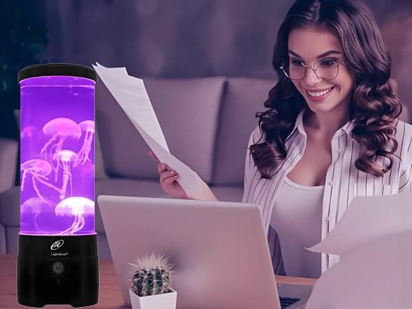 Lightahead Medium Jellyfish Lamp with Bluetooth Speaker, Color Changing LED | Ultimate 12-Inch Fake Jellyfish Aquarium, Larger, Brighter & Wider Than Most, for Everyone Décor, Autism, ADHD, Stress Relief thumbnail 3