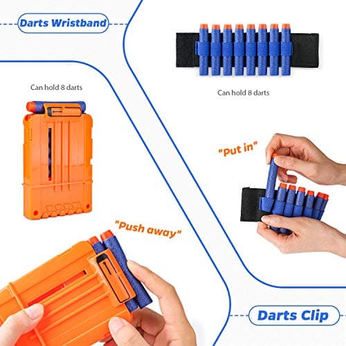 KKONES Kids Tactical Vest Kit for Nerf Guns Series with Refill Darts,Dart Pouch, Reload Clips, Tactical Mask, Wrist Band and Protective Glasses, Toys for 8 9 10 11 12 Year Boys thumbnail 4