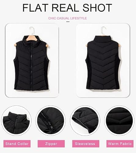 Dokotoo Puffer Vest Women Sleeveless Zip Up Outerwear Stand Collar Quilted Vest Warm Winter Jackets Coats with Pocket thumbnail 4