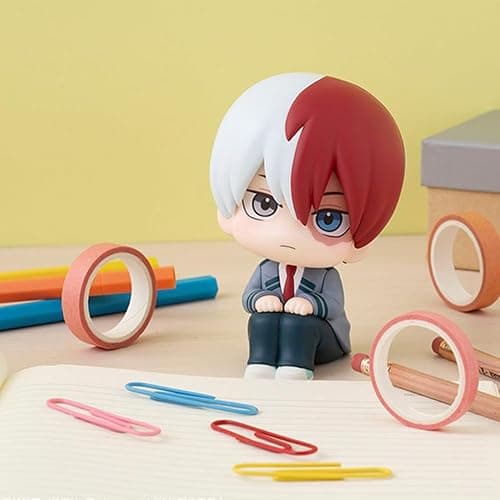 MHA Look up Figures Izuku Midoriya Action Figure Sitting Pose 3.94" Cute Anime Figurine Todoroki Shouto Figure Statue Collectibles Gift thumbnail 2
