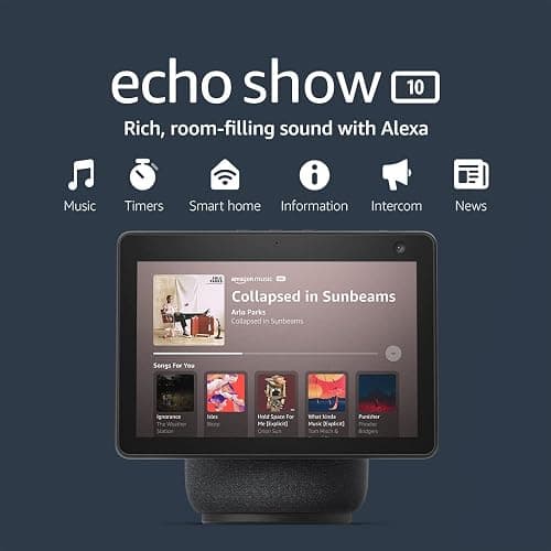 Amazon Echo Show 10 (newest model), HD smart display with premium sound, motion and Alexa, Charcoal - Charcoal - Device Only thumbnail 7