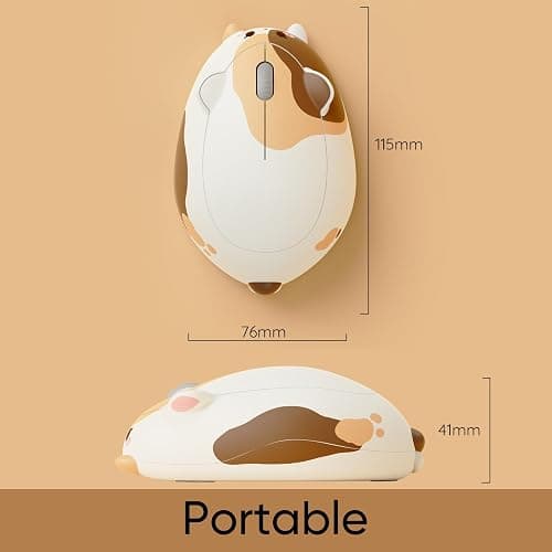 Akko Cat Theme Wireless Gaming Mouse Calico Cat, Tri-Mode Mouse BT3.0/BT5.0/2.4G, Cute Optical Cordless Cartoon Mice for Computer/Laptop/Desktop/PC, Compatible with Mac/Win thumbnail 4