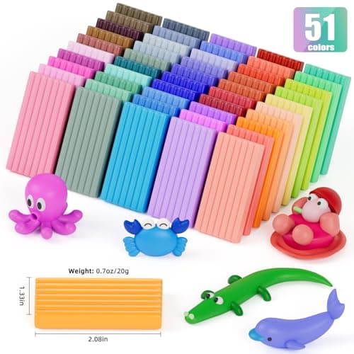 CiaraQ 51-Color Polymer Clay Oven Bake Modeling Kit for Kids & Artists thumbnail 2