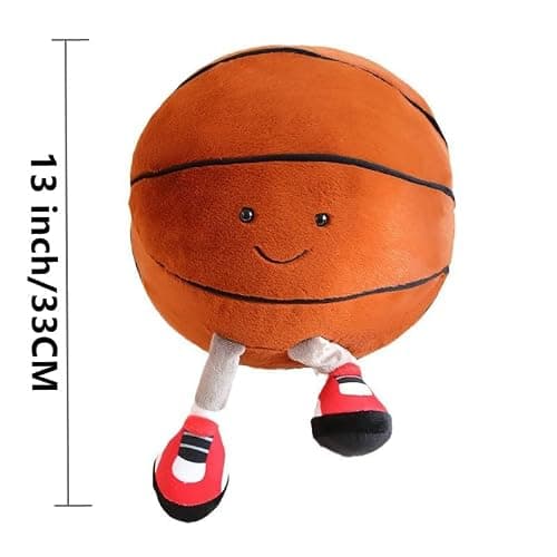 XIGUI 13 inch Basketball Pillow Basketball Stuff Plush, Basketball Gifts for Boys and Girls, Soft Sports Pillows Basketball Stuffed Animal Room Decor (Basketball) thumbnail 3