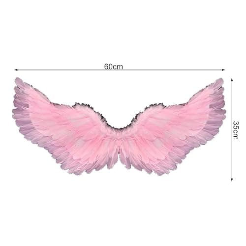 Creative Angel Feather Wings with Elastic Straps Bright Color Lightweight Costume Cosplay Wings Photography Props Halloween Supplies Yellow thumbnail 3