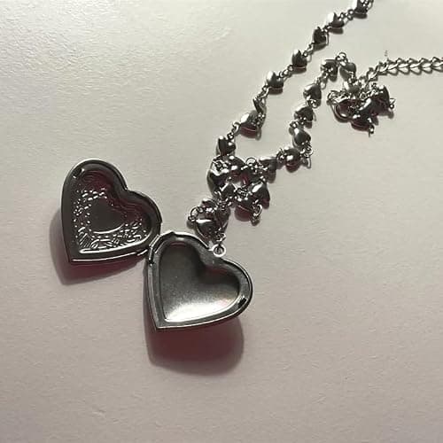 TYATVS Heart Locket Necklace for Women Boho Y2k Necklaces Vintage 2000s Renaissance Whimsigoth Accessories thumbnail 7