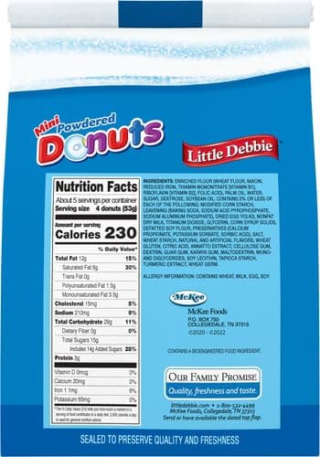Little Debbie Powdered Mini Donuts, 10.0 OZ Bag thumbnail 2