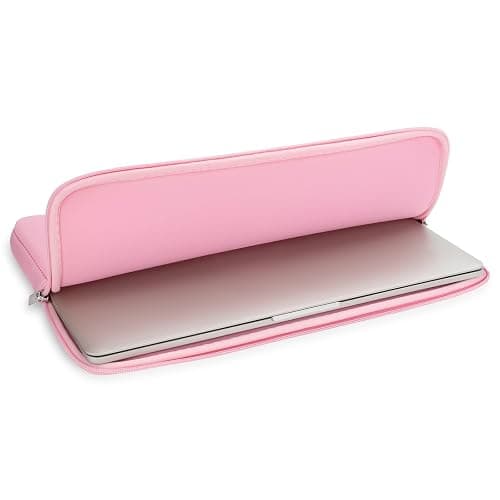 RAINYEAR 14 Inch Laptop Sleeve Protective Case Soft Lining Padded Zipper Cover Carrying Bag Compatible with 15" Macbook Air M2 M3 M4 14" Notebook Computer Tablet Ultrabook Chromebook(Pink) thumbnail 5