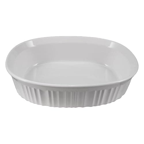 CorningWare FS12 1.5qt/1.4L French White Oval Ceramic Casserole Bakeware Dish - Image 1