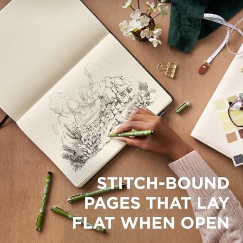 Sakura A5 Notebook & Pigma Micron Bundle - Creative Set for Journaling, Sketching & Writing - A5 Notebook with 140 GSM Paper - Archival Ink Pens - Stationery Bundle - 5.1 x 8.3" thumbnail 3