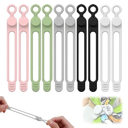Cord Cable Organizer,2026 Upgrade Silicone Cable Ties,Cable Management Headphone Organizers,Reusable Cord Management Wire Organizers for Cords,Home Office Travel Gadgets (Colorful-10PC) - Image 1