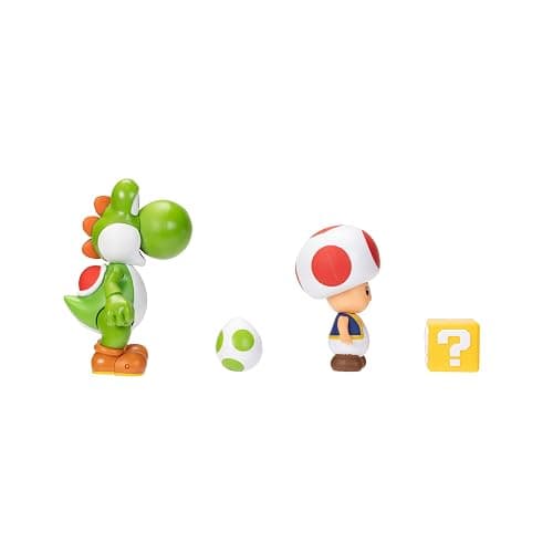 Super Mario Nintendo 4 Inch Action Figure 2-Pack: Yoshi & Toad with Accessories thumbnail 11