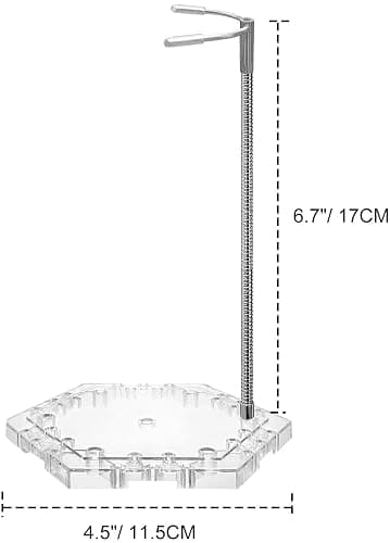 Zovelynta 8-Pack Clear Adjustable Action Figure Stand with Metal Clips & Flexible Arms – Action Figure Display Stand for Figures Compatible with Gundam HG/RG/SD 1/144 Scale thumbnail 2