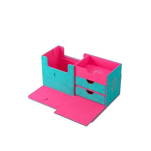 Gamegenic The Academic 133+ XL Premium Deck Box | Double-Sleeved Card Storage | Card Game Protector | Holds Up to 122 Cards Plus Game Accessories | Teal/Pink Color | Made thumbnail 6