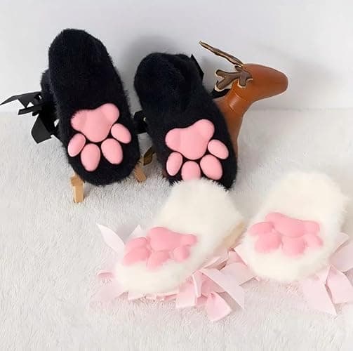 HOMEGYMFREE Cat Paw Socks, Thigh High Soft 3D Paw Pad Toe Beans Stockings for Women Cat Cosplay thumbnail 7