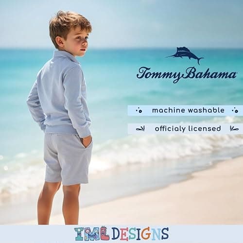 Tommy Bahama Boys Pullover Quarter-Zip Long-Sleeved Sweater & Shorts Set, Casual 2-Piece Back to School Outfit for Kids thumbnail 5