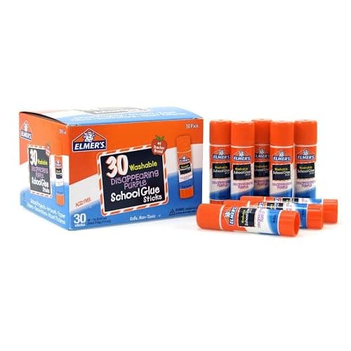 Elmer's Disappearing Purple School Glue Sticks, Washable, 7 Grams, 30 Count - Posters, Back to School, Bulk Pack for Classrooms, #1 Teacher Brand thumbnail 6