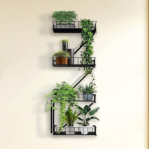 COEAYO Fire Escape Wall Shelf - 4-Tier Trinket & Action Figure Display with Screwdriver & Screws, Unique Rustic Floating Action Figure Display for Bathroom & Living Room & Home Decor (4 Tier, 1) thumbnail 2
