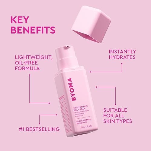 BYOMA Moisturising Gel Cream (50ml) Lightweight Oil Free Daily Moisturiser with Barrier Repair, Niacinamide and Green Tea, for All Skin Types - Alcohol Free, Vegan - Gel Cream thumbnail 3