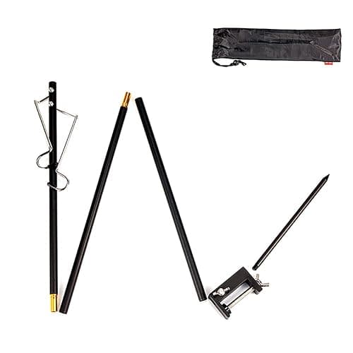 Camping Lantern Stand, Aluminum Alloy Camping Foldable Lamp Hanger with Storage Bag, Folding Lamp Pole for Outdoor Camping Fishing Picnic(Black) thumbnail 4
