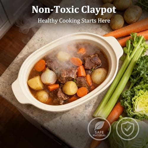 MAGNIFIQUE 4 Quart Programmable Casserole Slow Cooker, 8-in-1 Multi Cooker with Removable Non-Toxic Stoneware Crock, Claypot Slow Cooker, Rice-cooking, Nonstick, Oven Safe Pot to 450°F, Oatmeal thumbnail 3