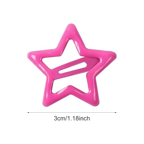 Paderison Hair Clip, 10Pcs Star Hair Clips Y2K Accessories for Girls, Cute Metal Hair Barrettes, Kawaii Hair Accessories for Women, Non Slip Rave Hair Clips, Pink, 1.2 inches (Rose Pink) thumbnail 6