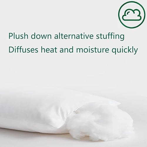 Gooeb Flat Ultra Thin Bed Pillows King Size Pillow Set of 2 Extra Soft Down Alternative for Stomach Side Back Sleeper White 20x36inches thumbnail 5