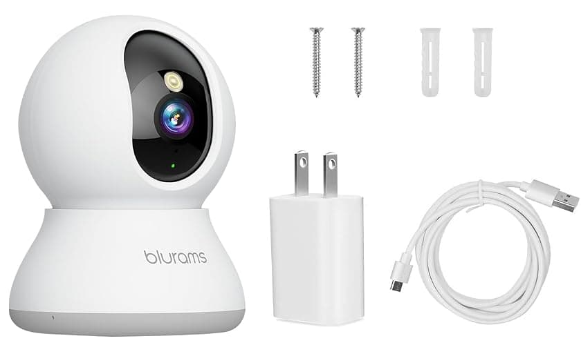 Security Camera 2K, blurams Baby Monitor Dog Camera 360-degree for Home Security w/Smart Motion Tracking, Phone App, IR Night Vision, Siren, Works with Alexa & Google Assistant & IFTTT, 2-Way Audio thumbnail 9
