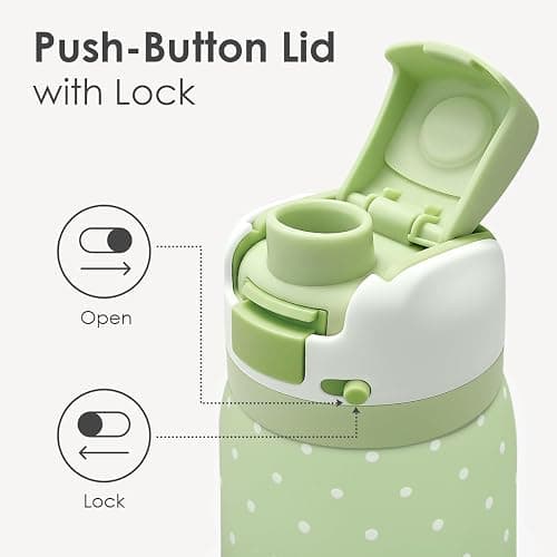Polka Dots Insulated Stainless Steel Water Bottle with Straw for Sports and Travel, 32oz, Gifts for Women Girls Friends Teens Birthday Christmas thumbnail 4