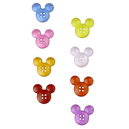 100 Pcs Mouse Head Ear Button Themed Sewing Buttons with 4 Holes for Cruise Line Enthusiasts thumbnail 2