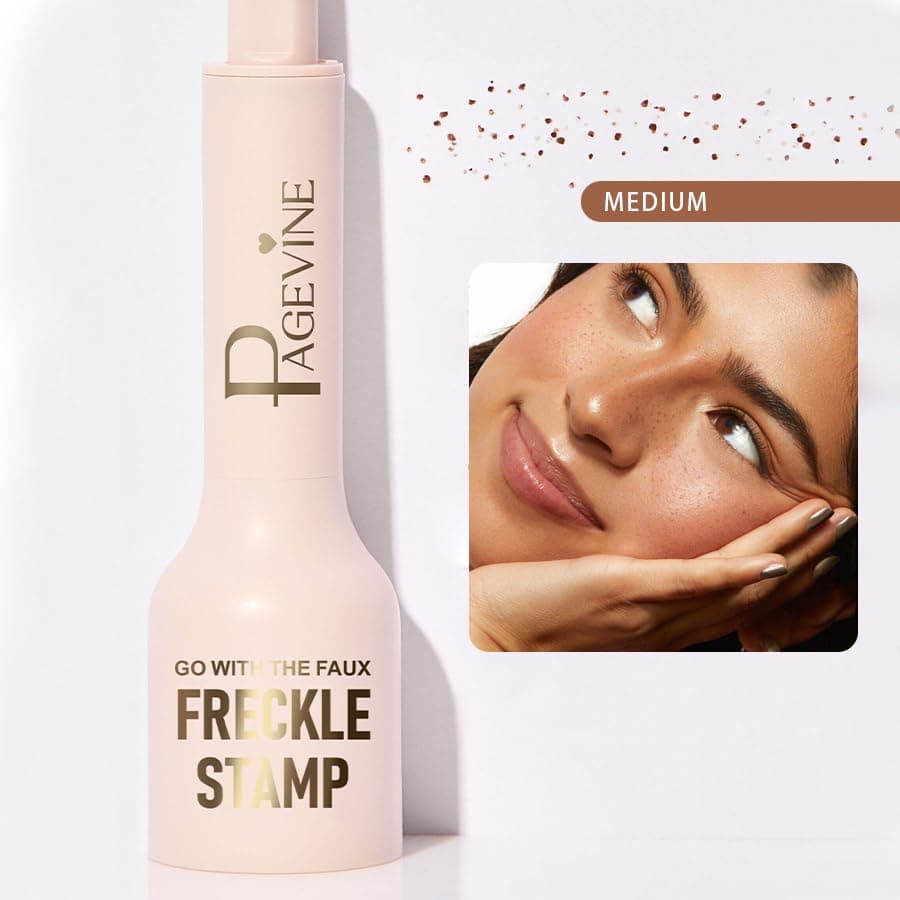 Faux Freckle Stamp,Liquid Freckle Pen, Fake Freckles Stamp Air Cushion, Long Lasting Waterproof Quick Dry Lifelike Magic Freckles (02 Medium) thumbnail 3