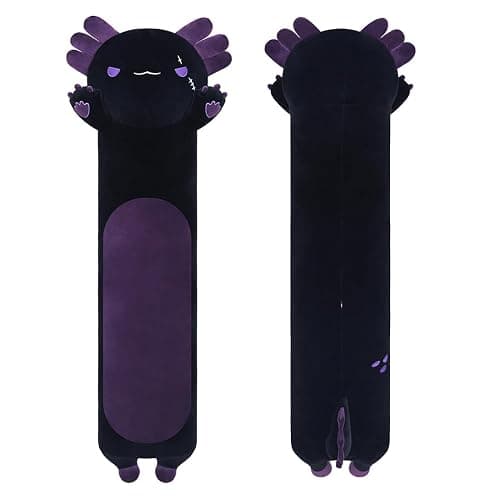 Sausudols Long Axolotl Plush, 27.6” Long Axolotl Body Pillow for Kids, Cute Axolotl Stuffed Animals for Girls, Soft Plushies Toy Gifts for Birthday Dark Purple - Image 1