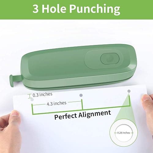 AFMAT Electric 3 Hole Punch, 20-Sheet 3 Hole Puncher for Binder, Effortless Punching, 9/32" Hole Diameter, Paper Hole Puncher 3 Hole Heavy Duty, for Office/School/Studio, AC or Battery Operated, HP10 thumbnail 3