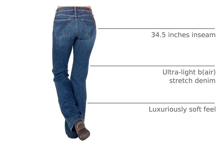 7 for All Mankind Womens 7 for All Mankind Women's Tailorless Dojo Regular Fit Flared Jeans thumbnail 4