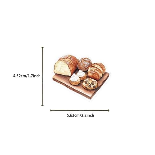 Funny Baking Stickers,50Pcs Realistic Transparent Bakery PET Stickers,Cute Waterproof Sticker for Laptop,Stationery,Luggage Scrapbooking,Water Bottles,Phone Case,Bakery Themed Party Decorations thumbnail 3